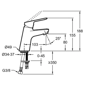 Смеситель Jacob Delafon Lucien для раковины E20849-CP